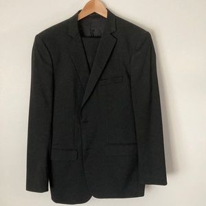 Classic black suit.
